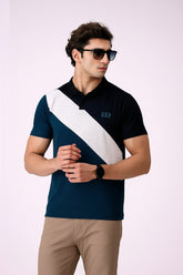 GEP Signature Polo – Modern Colorblock in Zinc-Black